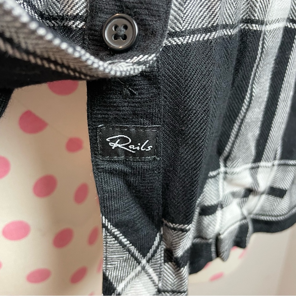 Rails Nwt Hunter Button Up Shirt Onyx White Women… - image 3